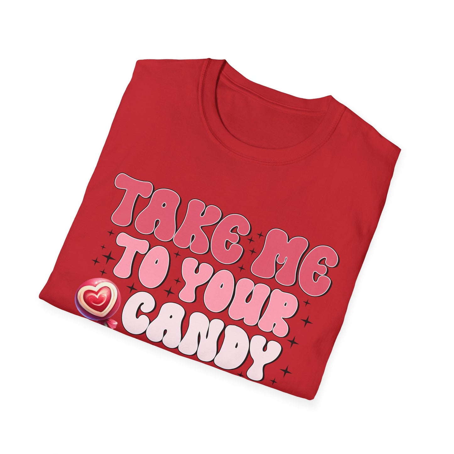 Sweet Retro Candy Shop T-Shirt | Groovy 'Take Me To Your Candy Shop' Tee with Heart Lollipop | Fun & Flirty Pop Culture Vibe