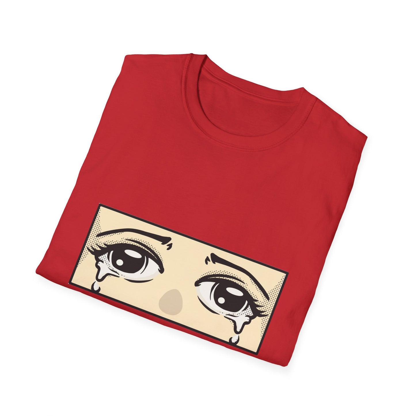 Iconic Crying Anime Eyes T-Shirt | Emotional Manga Sad Girl Aesthetic Pop Art Tee | Vintage Retro Comic Style