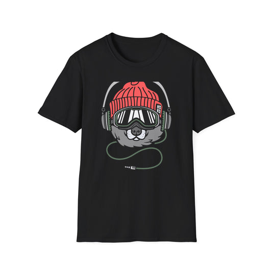 Rad Husky DJ T-Shirt | Cool Dog with Headphones & Goggles Tee | Awesome Winter Sport & Music Lover Gift Idea
