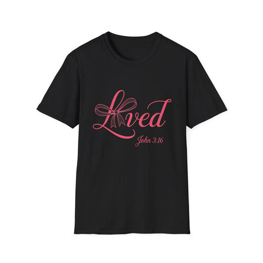 Inspiring 'Loved' John 3:16 Christian T-Shirt for Women - Beautiful Scripture Faith Tee Gift