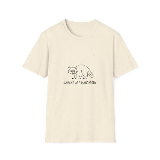 Hilarious 'Snacks Are Mandatory' Bear T-Shirt - Funny Foodie Tee for Snack Lovers & Bear Fans - Ultimate Comfy Gift