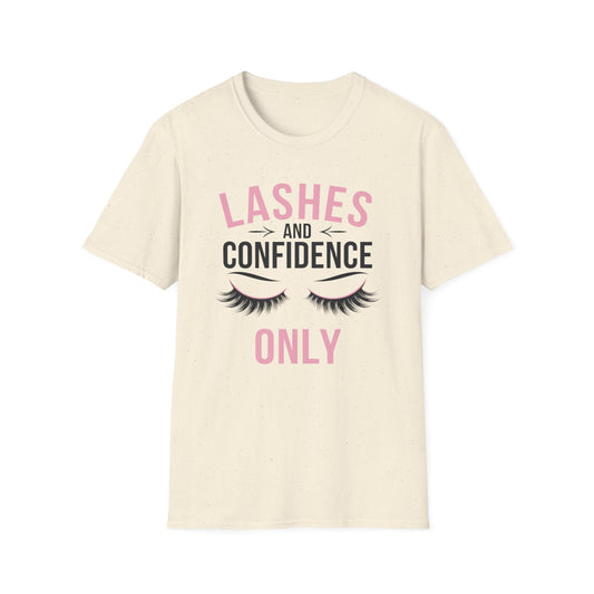 Empowering Lashes & Confidence Only T-Shirt | Chic Beauty Lover Tee Gift for Lash Techs & Women