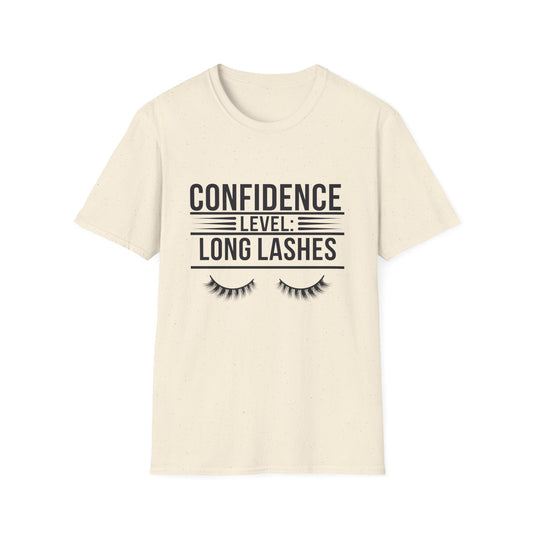 Empowering Confidence Level: Long Lashes T-Shirt | Chic Beauty Tee for Makeup Lovers & Lash Queens