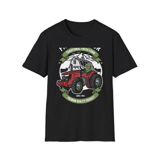 Classic Red Tractor Farm T-Shirt | Traditional Fresh Agriculture Tee | Premium Country Life & Farmer Gift