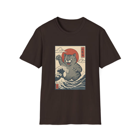 Ukiyo-e Cat Monster Funny Graphic Tee