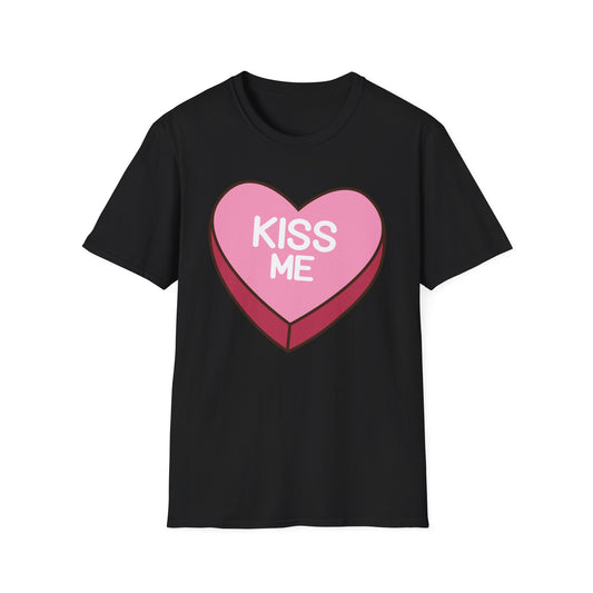 Adorable "Kiss Me" Conversation Heart T-Shirt | Sweet Valentine's Day Tee | Cute Romantic Candy Design Gift