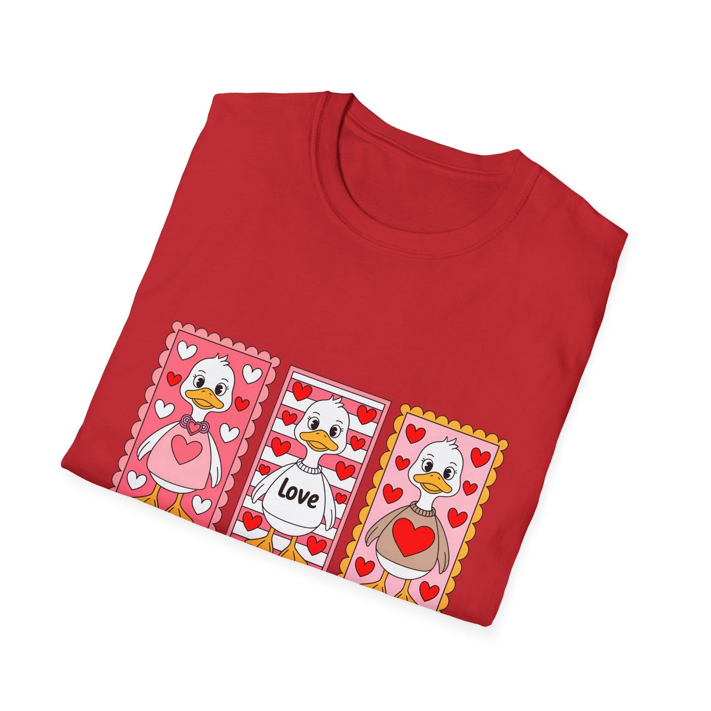 Charming Love Duck & Hearts T-Shirt | Adorable Valentine's Day Tee for Kids & Animal Lovers - Cute & Unique!