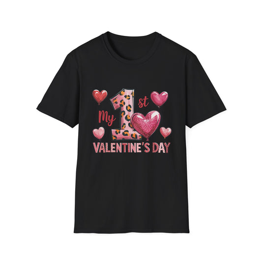 My 1st Valentine's Day Baby T-Shirt - Adorable Leopard Heart Infant Tee | Unique Milestone Gift