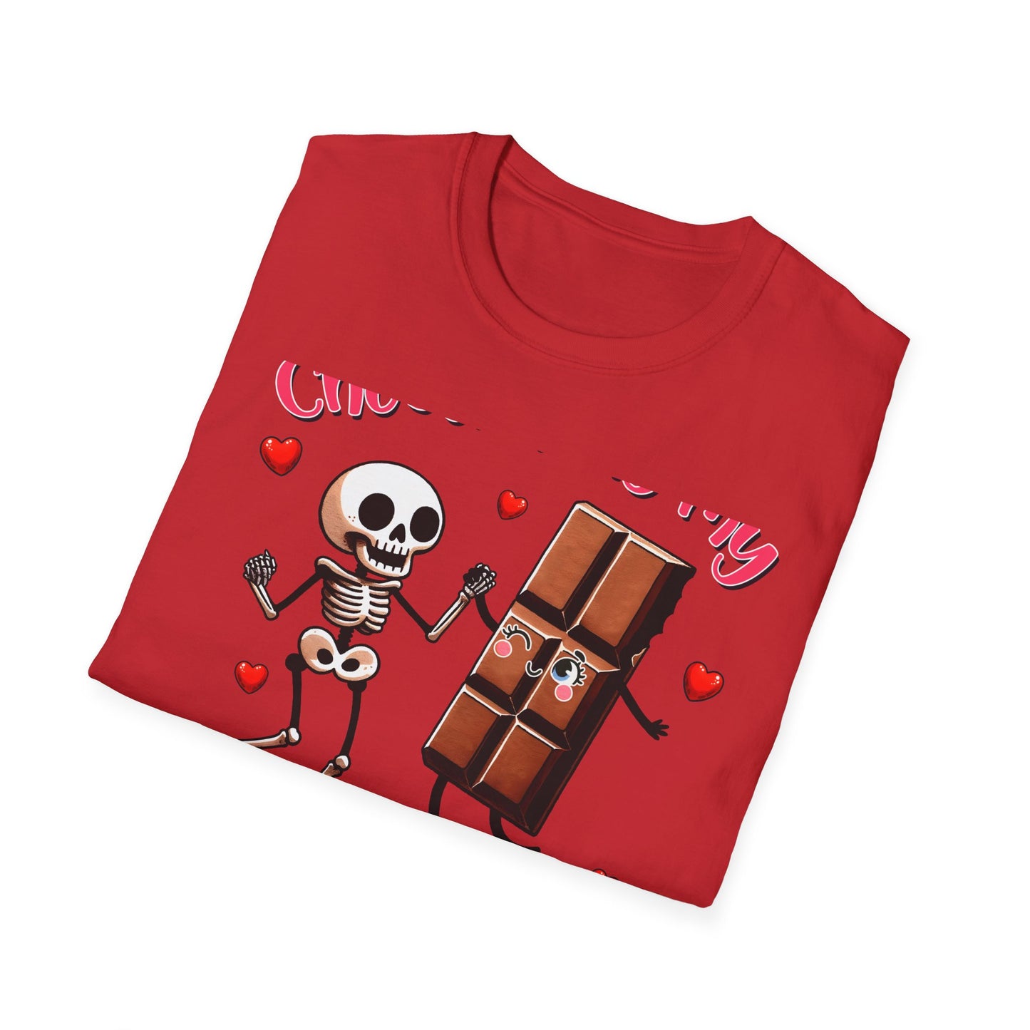 Funny Skeleton & Chocolate Valentine T-Shirt - Adorable 'Chocolate is My Valentine' Tee for Sweethearts & Singles