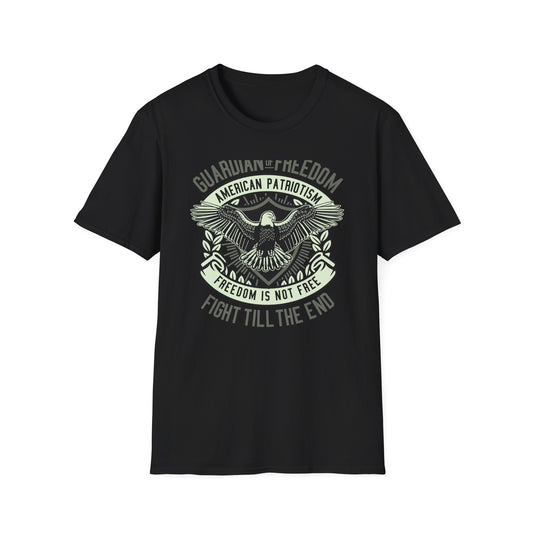 Bold Guardian of Freedom American Patriotism T-Shirt - Majestic Eagle 'Freedom Is Not Free' USA Graphic Tee for Proud Americans