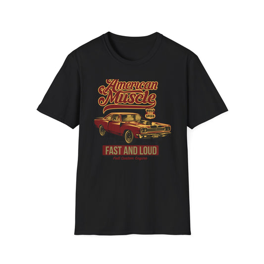 Epic American Muscle Car T-Shirt | Vintage 1968 Hot Rod Enthusiast Tee | Fast & Loud Garage Style for Men