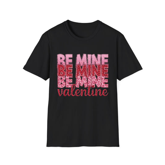 Adorable Be Mine Valentine T-Shirt | Trendy Pink & Red Leopard Print Tee for Her | Sweet V-Day Gift