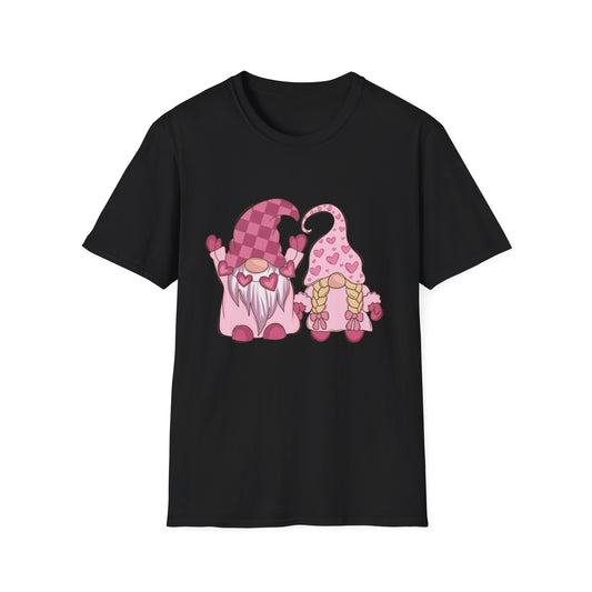 Sweet Valentine Gnomes Love T-Shirt - Adorable Pink Hearts Couple Tee | Perfect Romantic Gift Idea