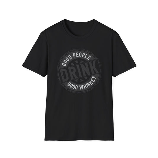 Vintage 'Good People Drink Good Whiskey' T-Shirt | Classic Whiskey Lover Tee for Bar Nights & Gifts
