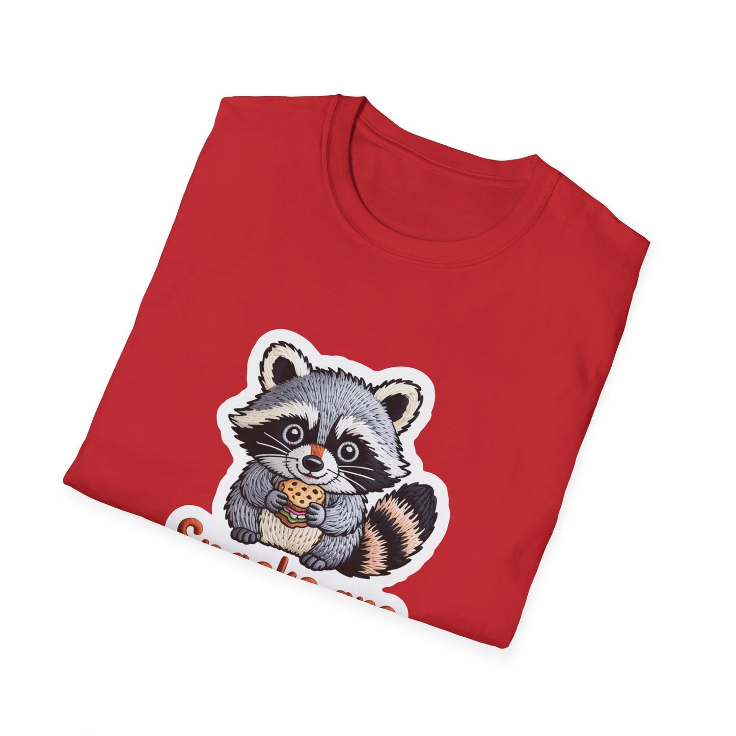 "Snacks are Essential" Raccoon T-Shirt | Cute Foodie Animal Lover Tee | Funny & Cozy Gift for Snack Addicts
