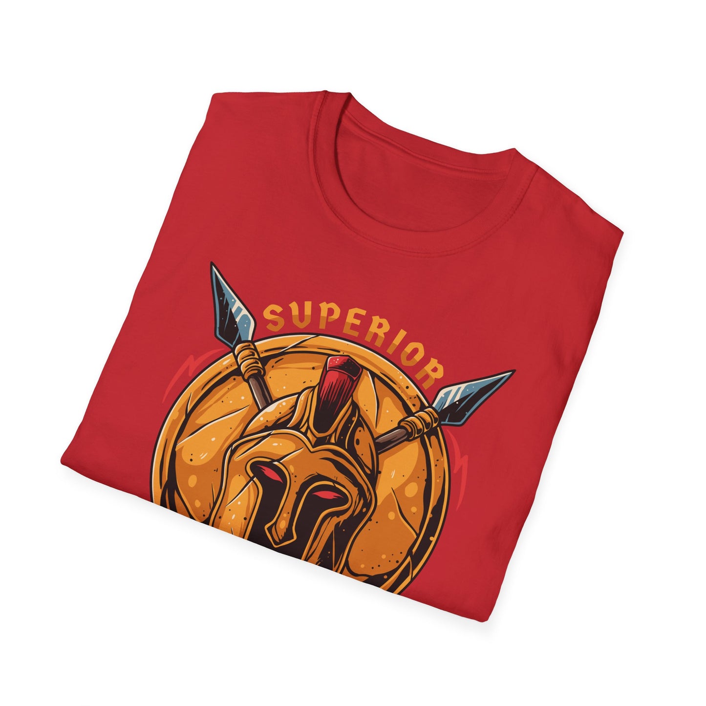Superior Spartan Warrior T-Shirt: Epic Greek Helmet & Spears Design - Unleash Your Inner Strength