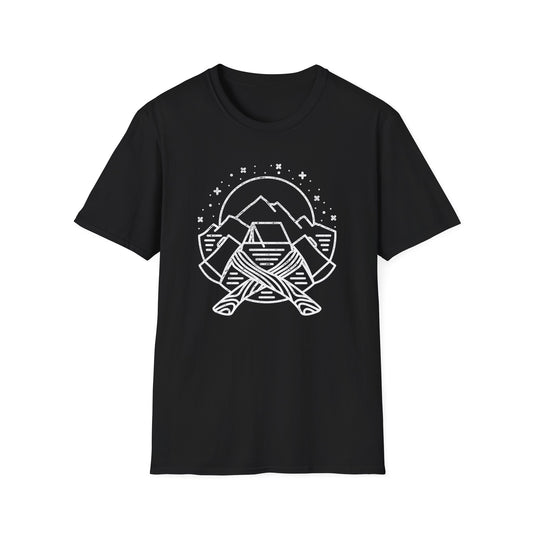 Stunning Geometric Mountain & A-Frame Tent T-Shirt | Distressed Outdoor Adventure Tee | Wanderlust Nature Explorer Gift