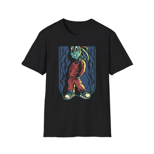 Cool Hip Hop Rabbit T-Shirt | Trendy Streetwear Bunny Tee | Vibrant Urban Animal Design | Unique & Awesome Unisex Apparel