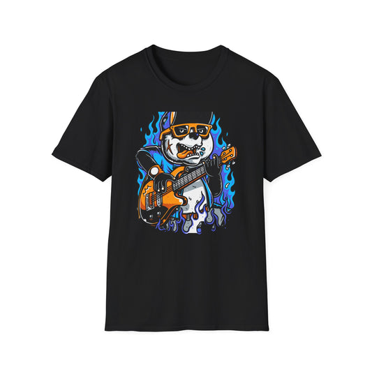 Epic Punk Rock Panda Guitar T-Shirt - Cool Musician Graphic Tee for Men & Women | Vibrant Streetwear Top