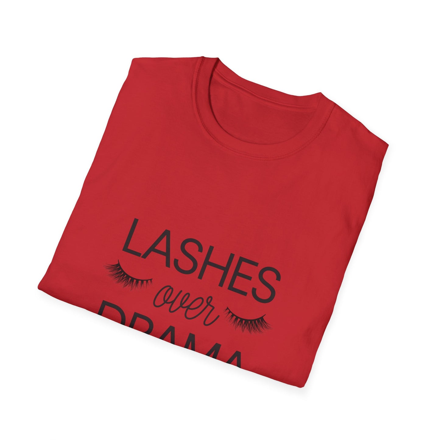 Fabulous "LASHES over DRAMA" T-shirt - Chic Eyelash Design Tee for Makeup Lovers & Beauty Queens - Empowering Gift