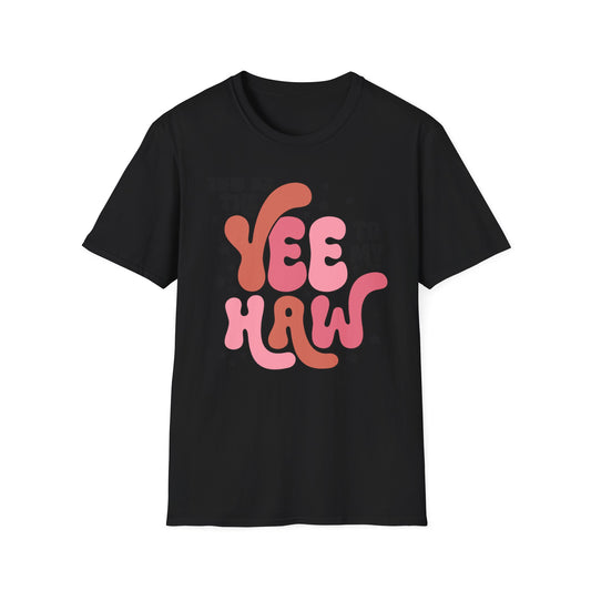Groovy Yee Haw T-Shirt | Retro Western Cowgirl Tee | Vintage Nashville Rodeo Top for Women | Trendy Southern Festival Gift