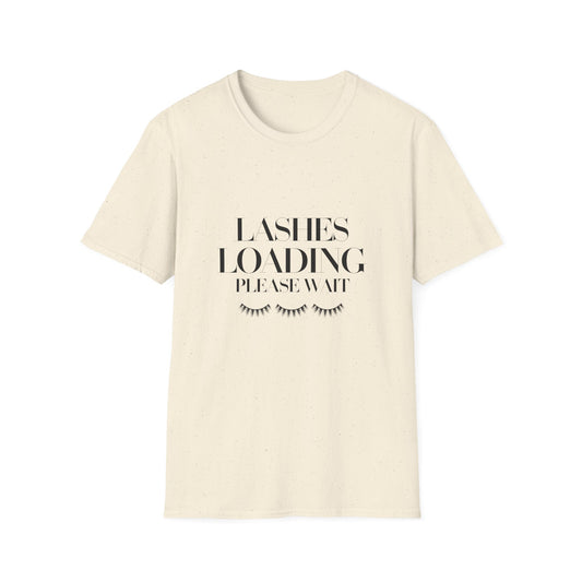 Exclusive Lashes Loading T-Shirt | Funny Makeup Lover Tee for Beauty Enthusiasts & Lash Techs | Glam Gift!