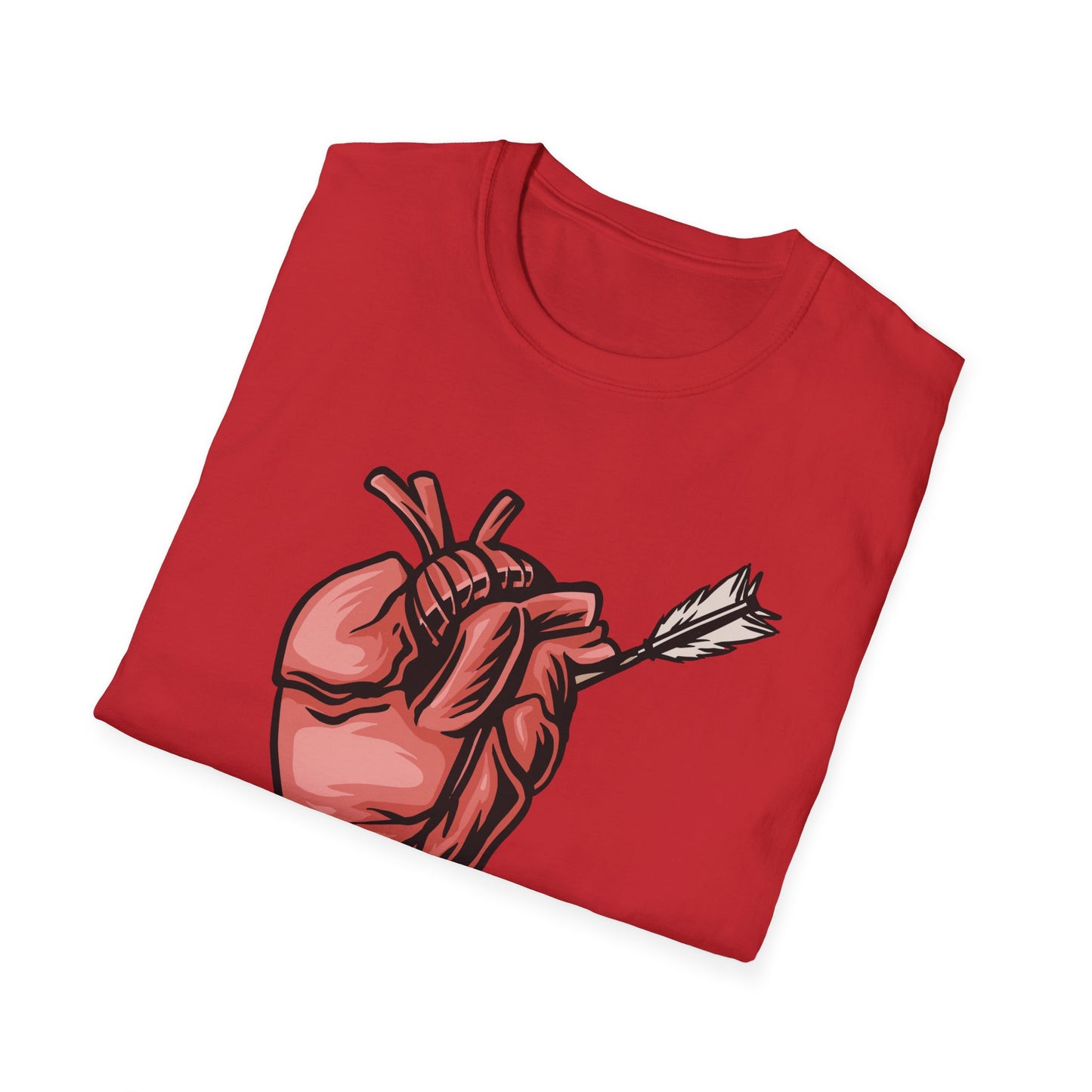 Bold Anatomical Heart & Arrow Pierced T-Shirt | Unique Love & Vulnerability Tee | Edgy Valentine Gift