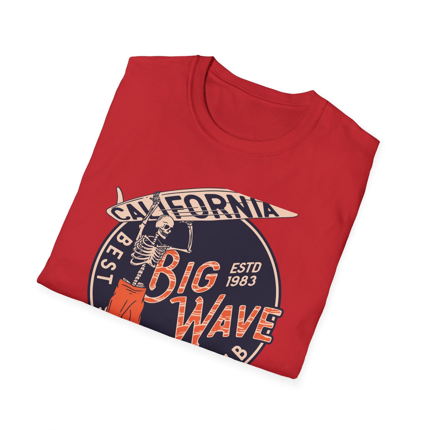 Epic California Big Wave Surfing Club T-Shirt - Vintage Skeleton Surfer Tee for Beach Lovers & Retro Style Fans