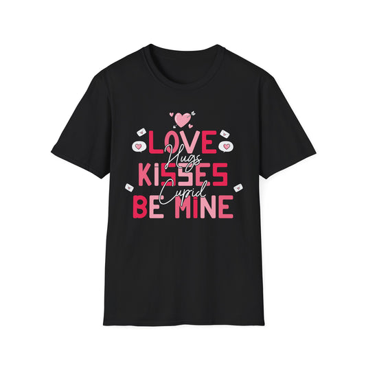 Adorable Valentine's Day T-Shirt: Love Kisses Be Mine | Romantic Cupid Heart Tee for Couples & Sweet Gifts