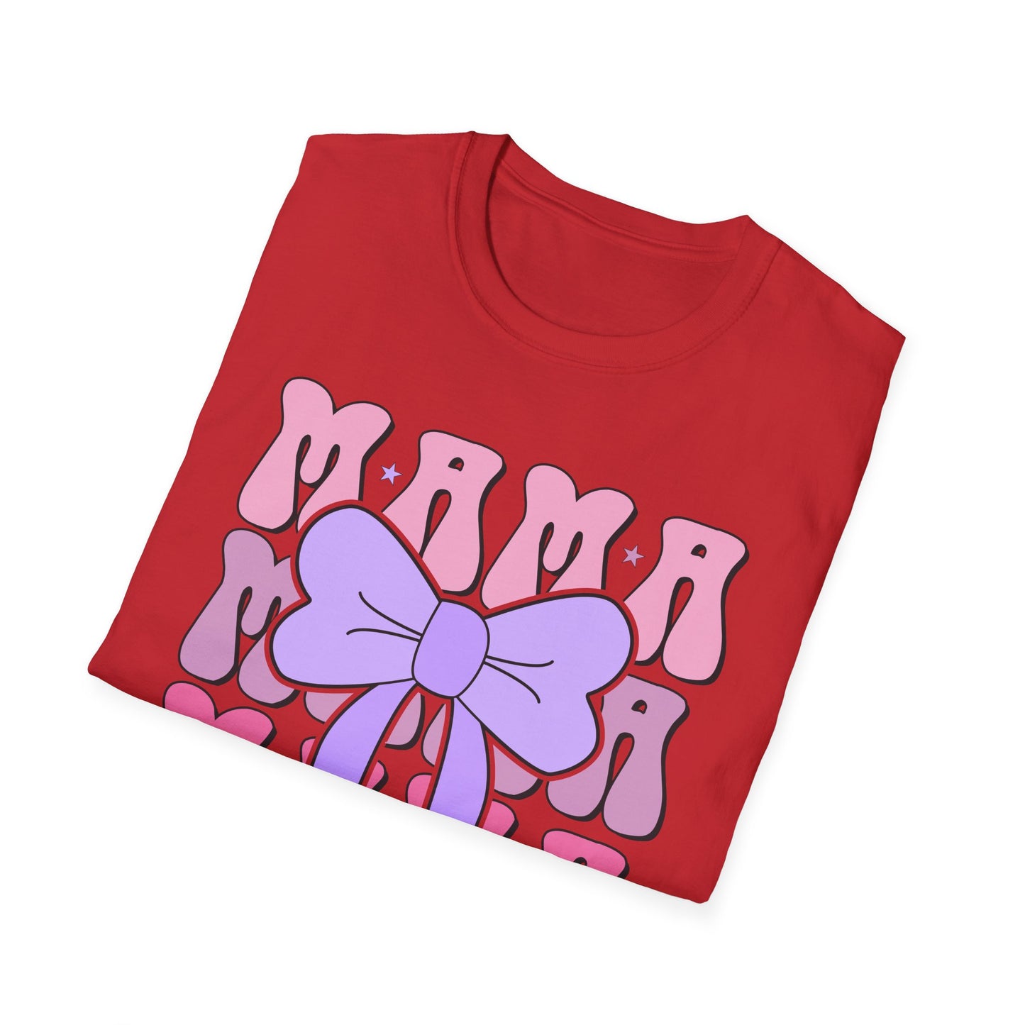 Trendy Groovy MAMA T-Shirt for Moms | Adorable Pink Purple Bow Tee | Perfect Mother's Day Gift for Her