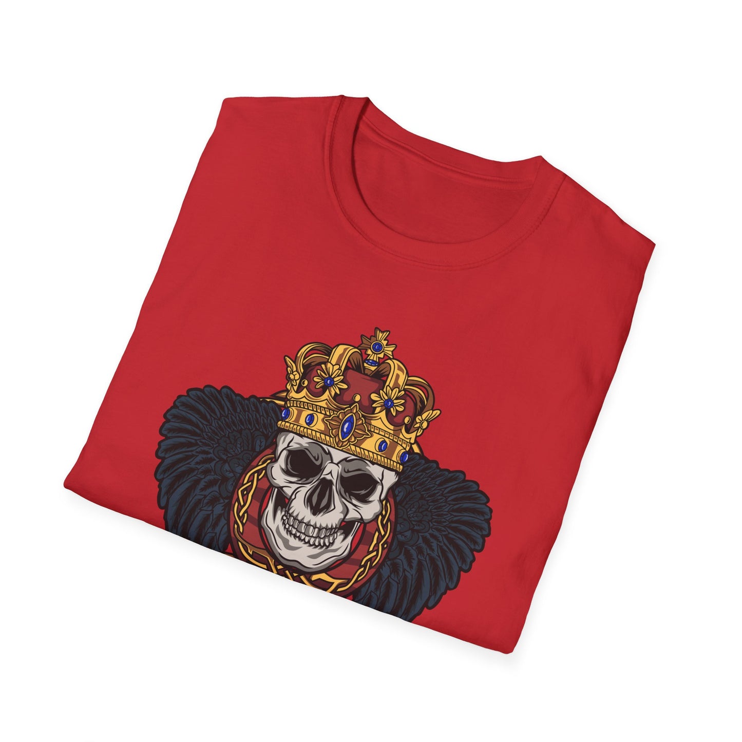 Majestic Regal Skull T-Shirt | Crowned King Skull with Dark Wings & Celtic Knot | Gothic Fantasy Apparel Gift
