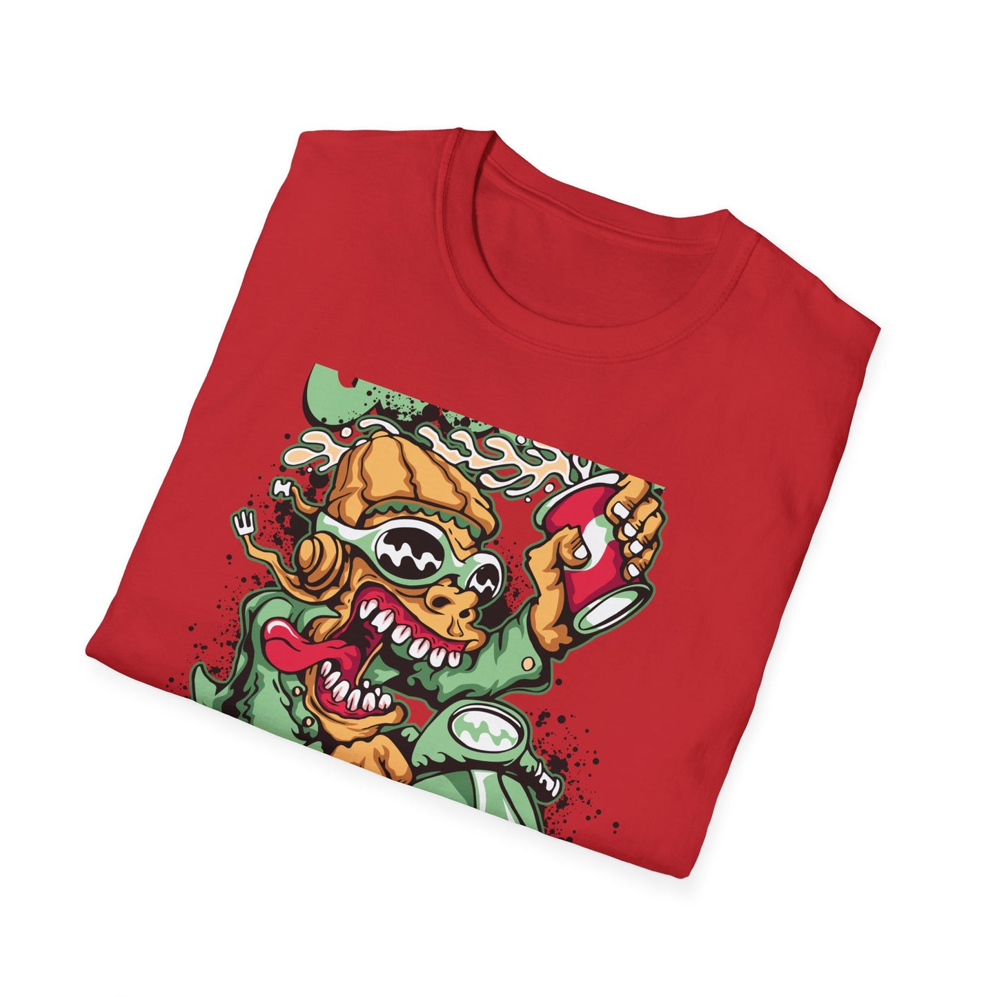 Rad Go Scoot Monster Rider T-Shirt - Unique Urban Cartoon Scooter Streetwear Tee