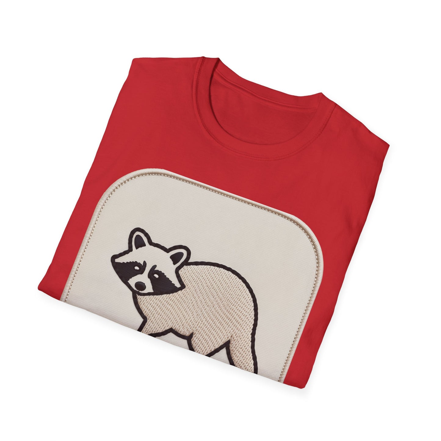 Hilarious Raccoon "Snacks Required" T-Shirt | Cute Embroidered Look Animal Lover & Foodie Gift | Unique Soft Tee