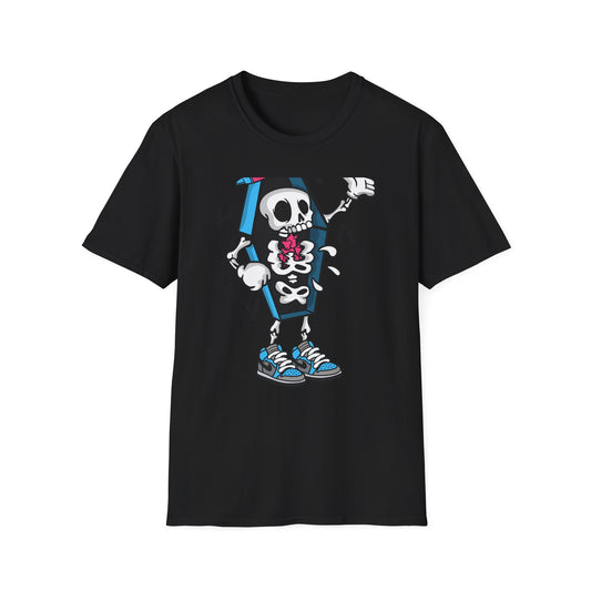 Hip Hop Skeleton Coffin Tee | Spooky Cool Streetwear T-Shirt with Sneakers & Bats | Unique Urban Style Graphic