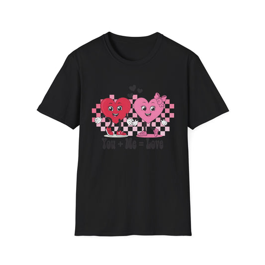 Adorable You + Me = Love Cartoon Hearts T-Shirt - Perfect Romantic Couple's Gift & Valentine's Day Tee