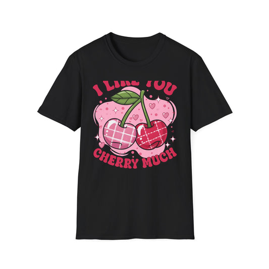 Sweet 'I Like You Cherry Much' T-Shirt | Adorable Retro Cherry Love Tee for Valentine's Day & Gifts