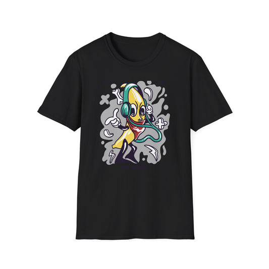 Epic Play Your Music Cool Banana T-Shirt | Retro Cartoon DJ Tee for Music Lovers | Vibrant & Unique Graphic Apparel