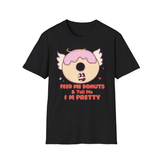 Sweet Angel Donut T-Shirt: 'Feed Me Donuts & Tell Me I'm Pretty' Funny Foodie Tee, Adorable Gift!