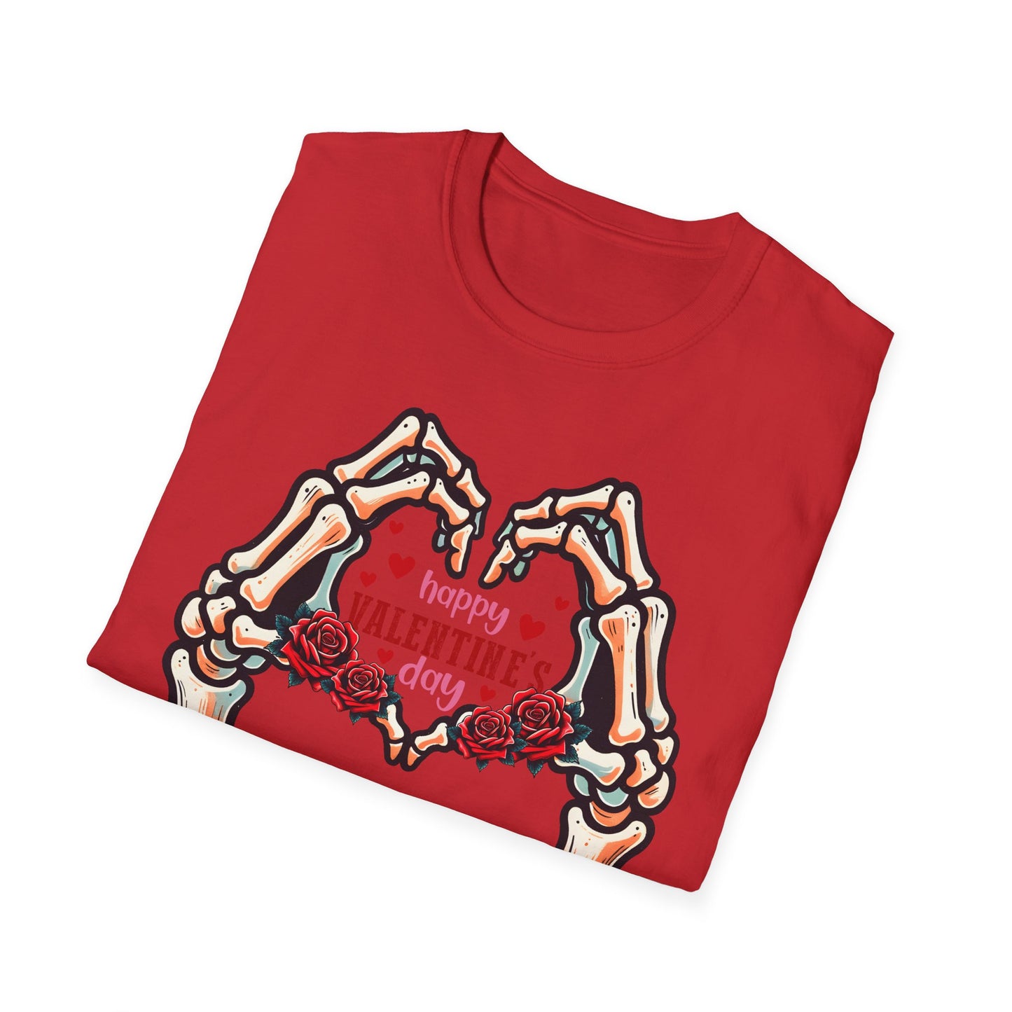 Romantic Skeleton Hands Heart T-Shirt | Till Death Do Us Part Valentine's Day Love Tee | Unique Rose Gift