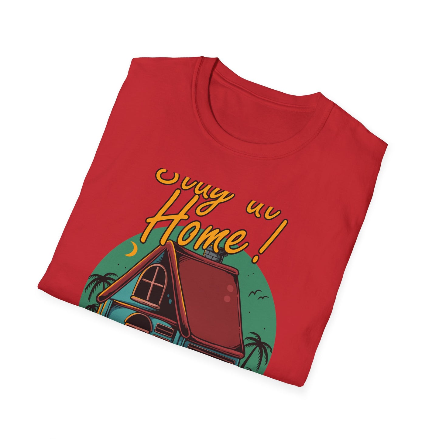 Cozy Stay at Home T-Shirt for Homebodies | Charming House & Palm Tree Design Tee | Ultimate Comfort Wear