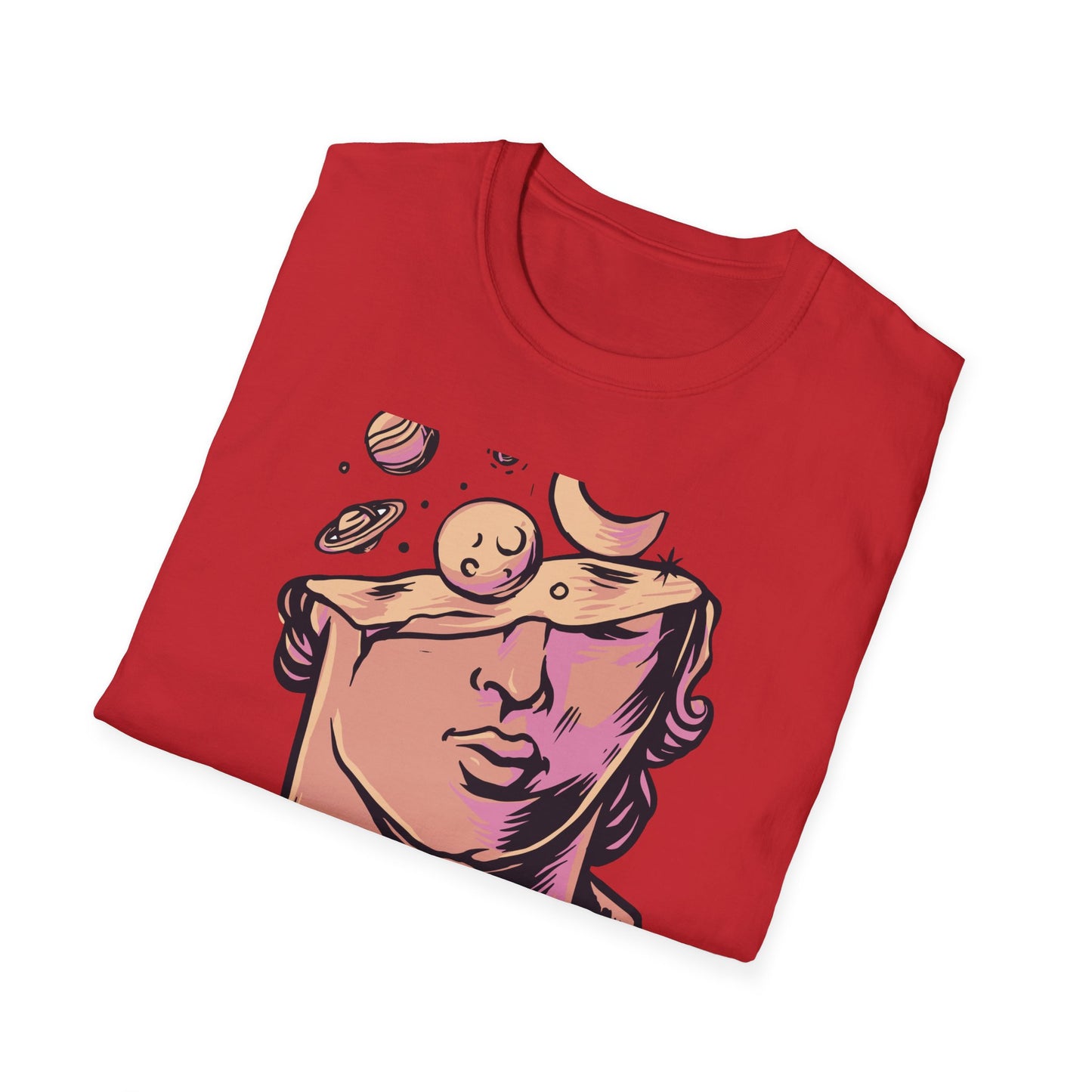 Stunning Cosmic Mind T-Shirt | Celestial Statue Aesthetic Art Tee | Unique Space & Planets Dreamer Top