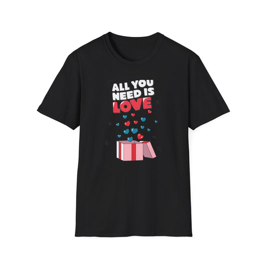 Cute All You Need Is Love T-Shirt | Sweet Heart Gift Box Tee | Romantic Valentine's Day Outfit | Adorable Love Statement Top