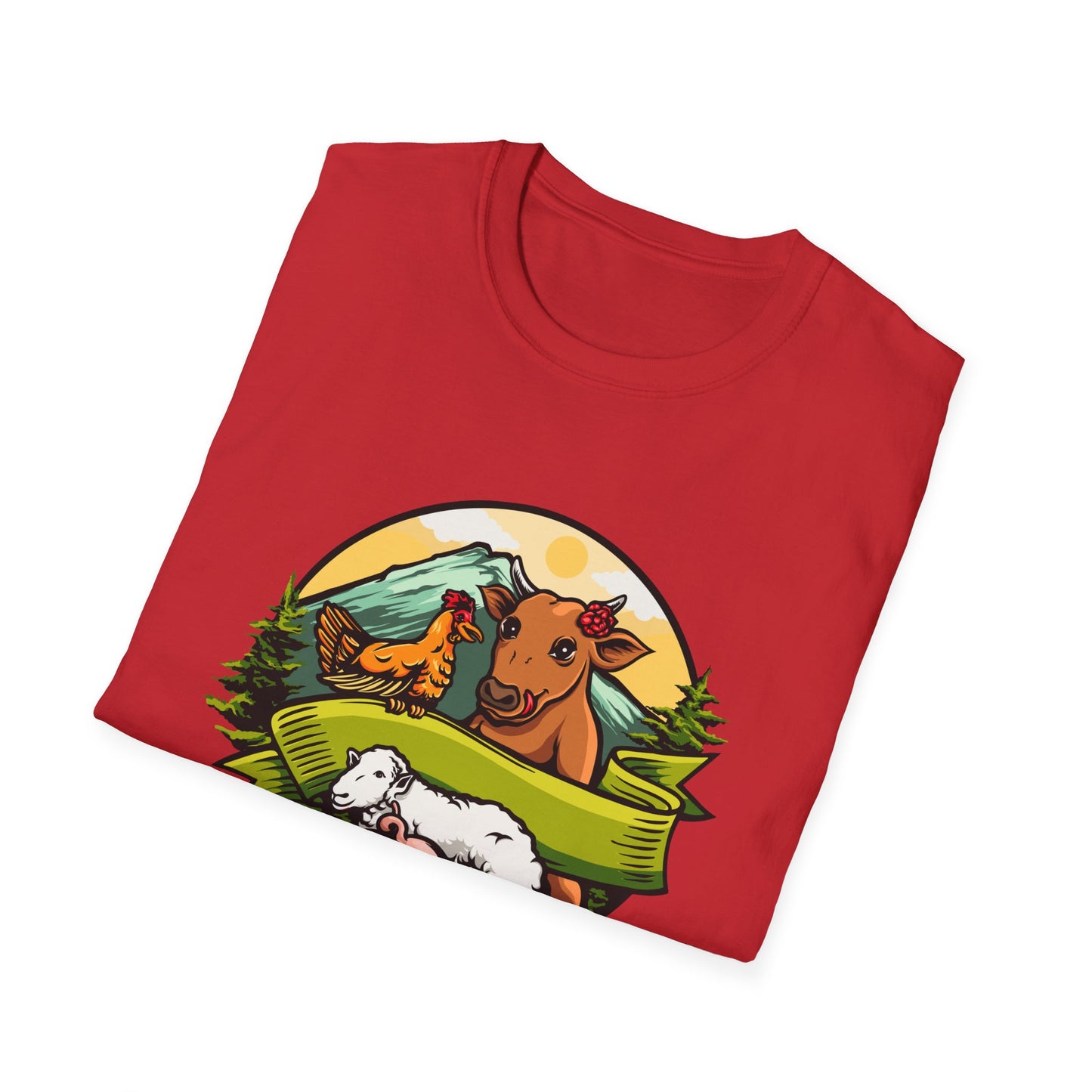 Charming Farm Animal Friends T-Shirt | Adorable Rustic Country Life Tee | Cow, Pig, Sheep & Chicken Design | Nature Lover's Gift
