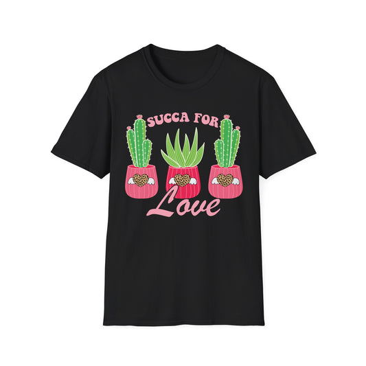 Adorable "Succa for Love" T-Shirt | Trendy Succulent & Cactus Tee with Leopard Hearts | Perfect Gift for Plant Lovers!
