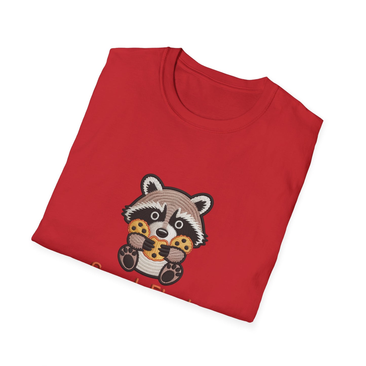 Irresistible "Snack First Mood Second" Raccoon T-Shirt | Cute Foodie Comfort Tee & Funny Gift