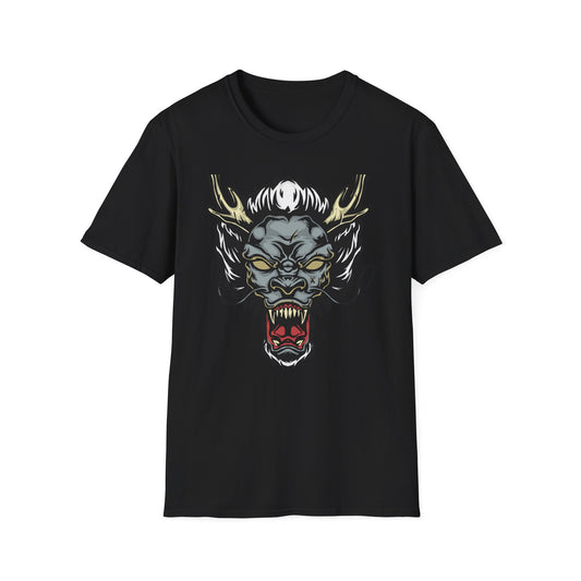 Powerful Japanese Dragon Head T-Shirt - Epic Mythical Beast Graphic Tee for Bold Style & Fantasy Fans