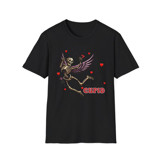 Dark Cupid Skeleton T-Shirt | Edgy Valentine's Day Love Tee | Unique Gothic Romance & Spooky Chic Gift