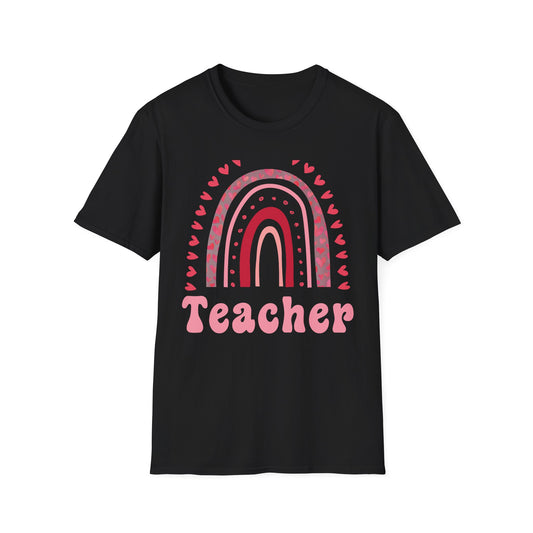 Adorable Heart Rainbow Teacher T-Shirt - Perfect Appreciation Gift for Beloved Educators - Cozy & Unique Style