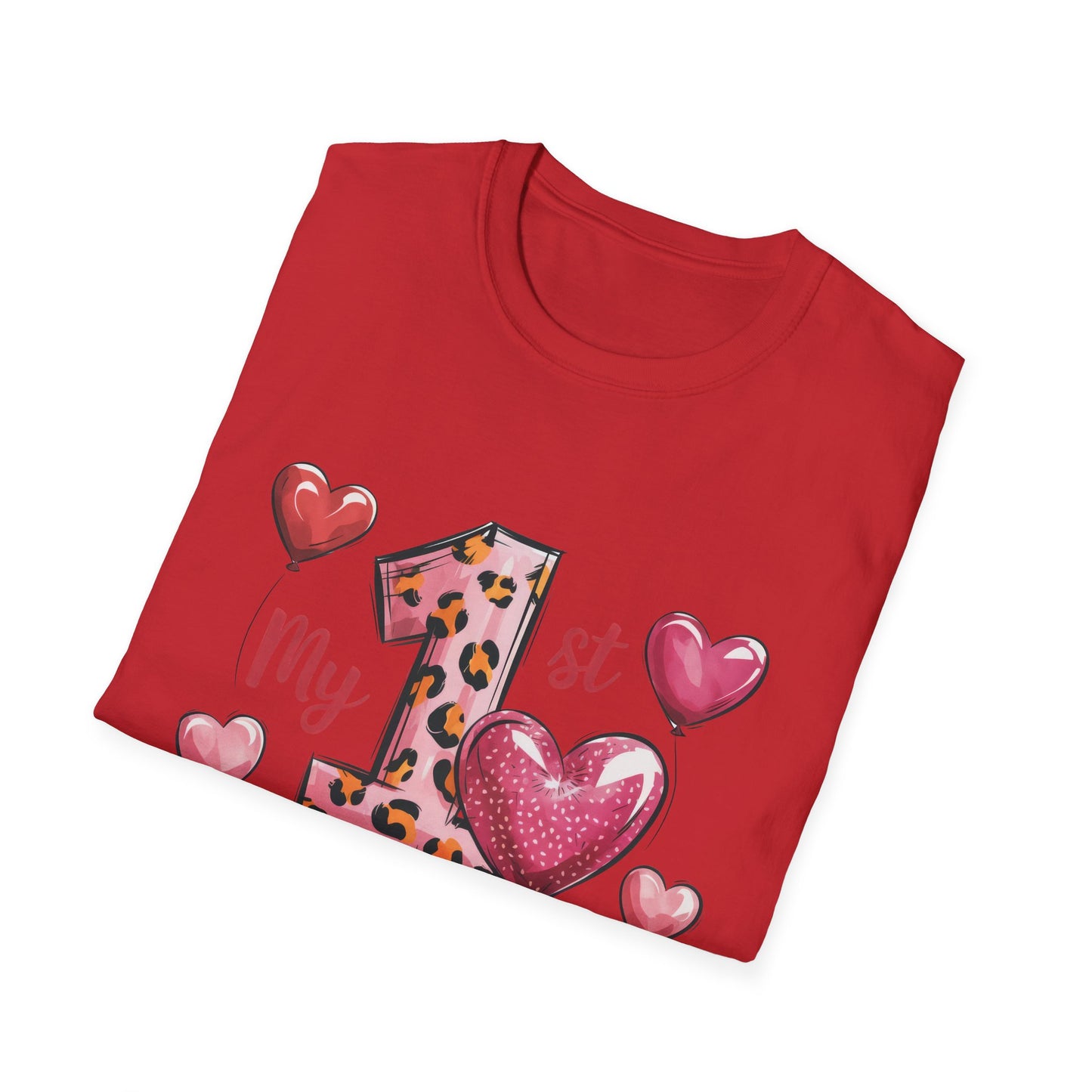 My 1st Valentine's Day Baby T-Shirt - Adorable Leopard Heart Infant Tee | Unique Milestone Gift