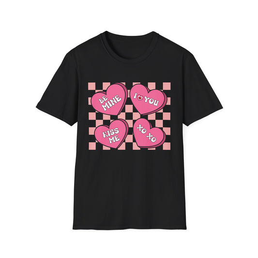Charming Retro Valentine's Day T-Shirt | Sweet Conversation Hearts Love Tee | Adorable Be Mine Couple Gift